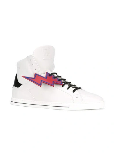 Shop Fendi High-top Lightning Bolt Sneakers