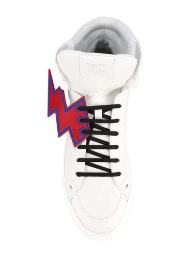 Shop Fendi High-top Lightning Bolt Sneakers