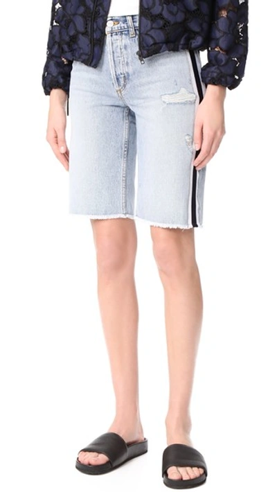 Siwy Memphis Relaxed Denim Bermuda Shorts In Smoky Factory Blues