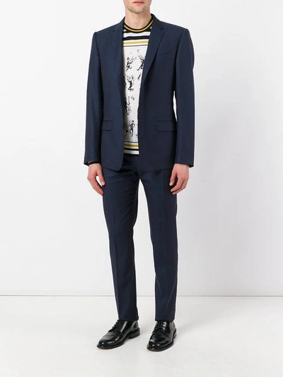 Shop Dolce & Gabbana Patterned Suit In Blue