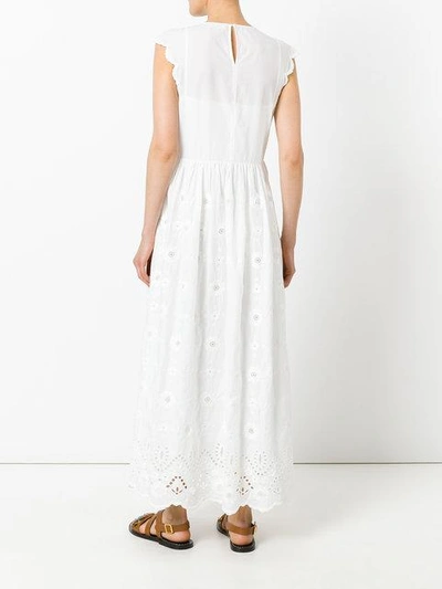 Shop Red Valentino Embroidered Detail Dress - White