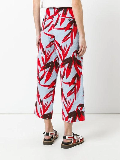 Shop Marni - Swash Print Trousers  In Blue