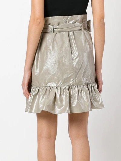 Shop Isabel Marant Lamé Ruffled Skirt