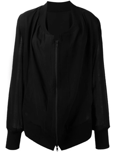 Ann Demeulemeester Vented Sleeves Oversized Bomber Jacket In Black