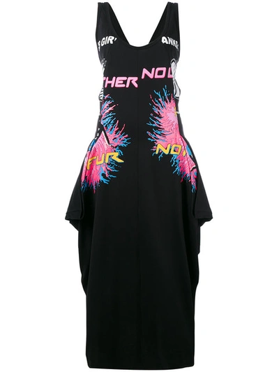 Shop Stella Mccartney Printed Jersey Dress In Black