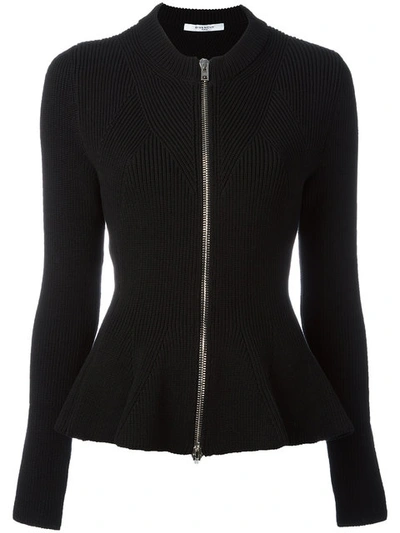 Givenchy Peplum Knitted Cardigan In Blk