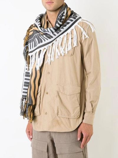 Undercover Striped Scarf In Multicolour