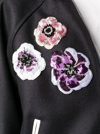 Shop Dolce & Gabbana Sequin Embellished Sailor Collar Bomber Jacket