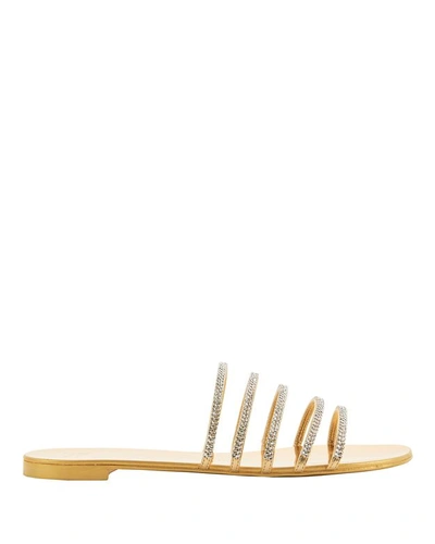 Shop Giuseppe Zanotti Strappy Crystal-embellished Slide Sandals