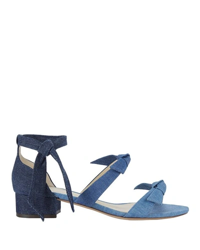 Shop Alexandre Birman Mary Triple Tie Ombré Denim Sandals