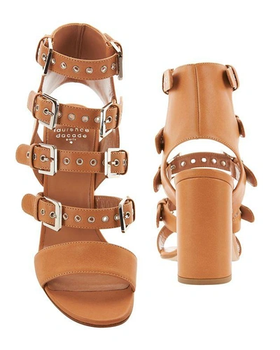 Shop Laurence Dacade Kloe Buckled Leather Brown Sandals