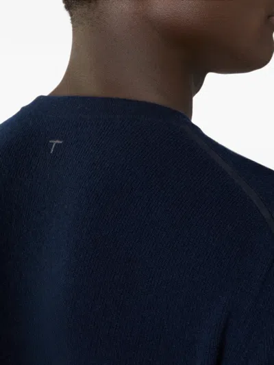 Tod's Round-neck Pullover In Cashmere In Blue