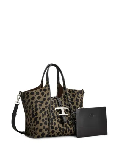 Tod's T Timeless Shopping Bag In Pony Effect Leather Mini In Pattern