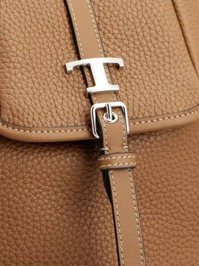 Tod's T Timeless Pebbled Backpack In Blue