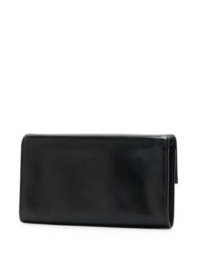 Miu Miu Leather Pouch With Shoulder Strap In Blue