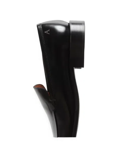 Acne Studios Square-toe Leather Loafers In Black