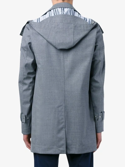 Shop Moncler Gamme Bleu Hooded Coat In Grey