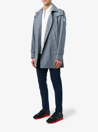 Shop Moncler Gamme Bleu Hooded Coat In Grey