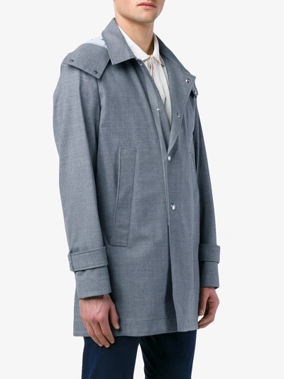 Shop Moncler Gamme Bleu Hooded Coat In Grey