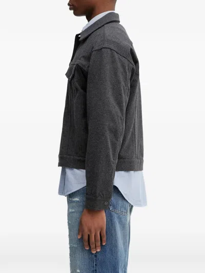 Beams Button-up Jacket In Gray