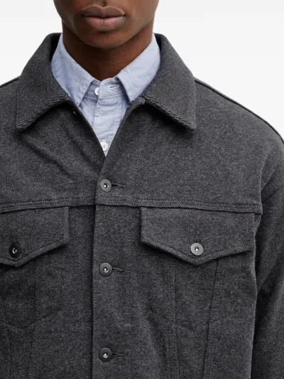 Beams Button-up Jacket In Gray
