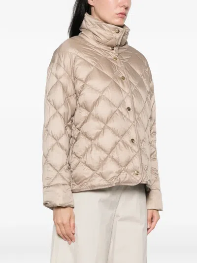 Max Mara The Cube Puffer Jacket In Neutrals