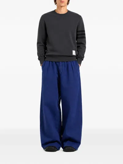 Thom Browne 4-bar Loopback Cotton Sweatshirt In Grey