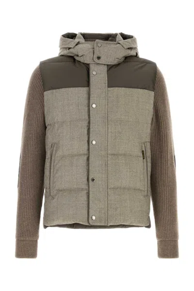 Moorer Cappuccino Wool Bensa Down Jacket In Multi