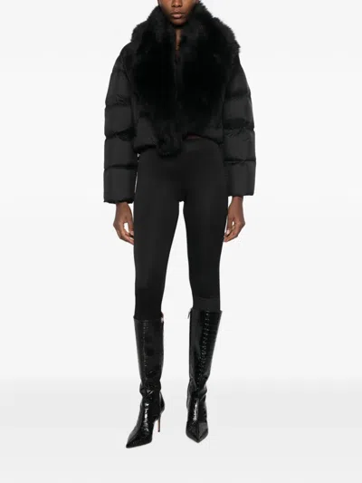 Gucci Padded Polyester Jacket With Shearling In White