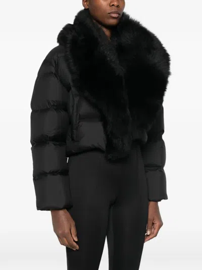 Gucci Padded Polyester Jacket With Shearling In White
