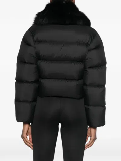 Gucci Padded Polyester Jacket With Shearling In White