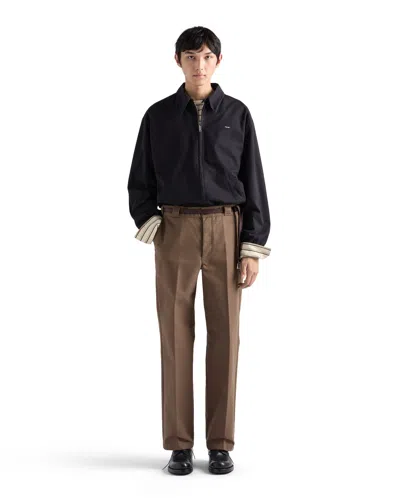 Prada Cotton Jacket In Black