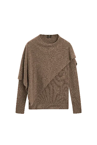 Massimo Dutti Pull Cape 100 % Laine In Marron