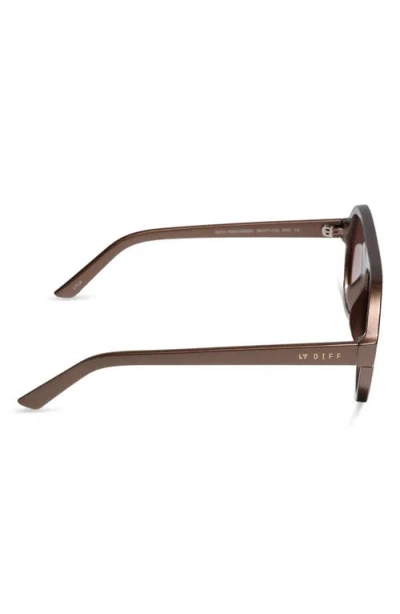 Diff Lyla Aviator Sunglasses In Pearled Umber/ Brown Gradient
