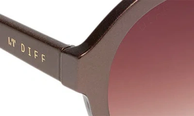 Diff Lyla Aviator Sunglasses In Pearled Umber/ Brown Gradient