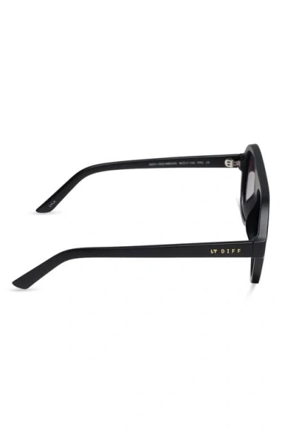 Diff Lyla Aviator Sunglasses In Matte Black/ Grey Gradient