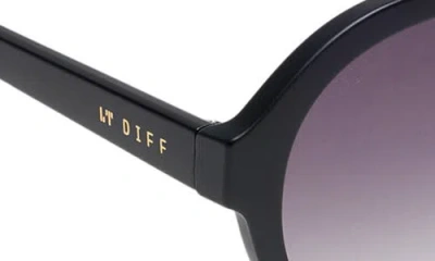 Diff Lyla Aviator Sunglasses In Matte Black/ Grey Gradient