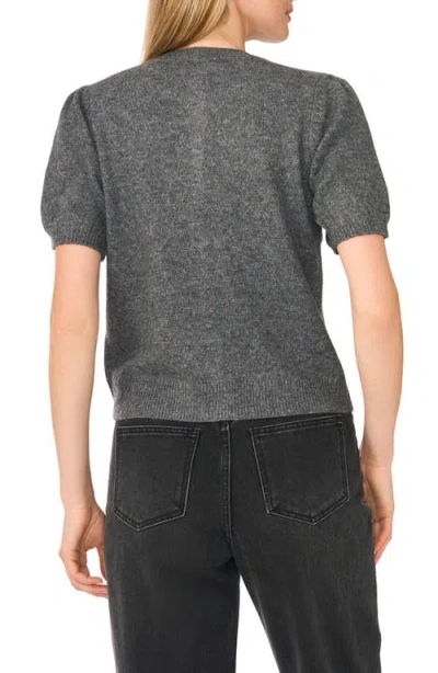 Cece Short Sleeve Cardigan In Gray