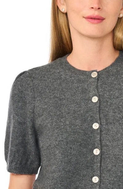 Cece Short Sleeve Cardigan In Gray