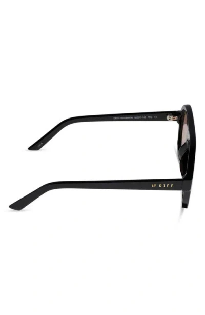 Diff Lyla Aviator Sunglasses In Black/ Peach Tint
