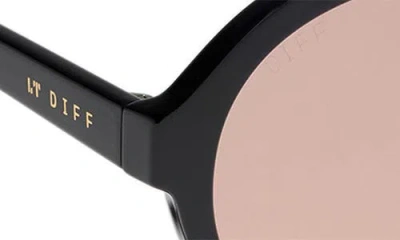 Diff Lyla Aviator Sunglasses In Black/ Peach Tint