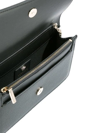 Shop Versace Medusa Foldover Shoulder Bag In Black