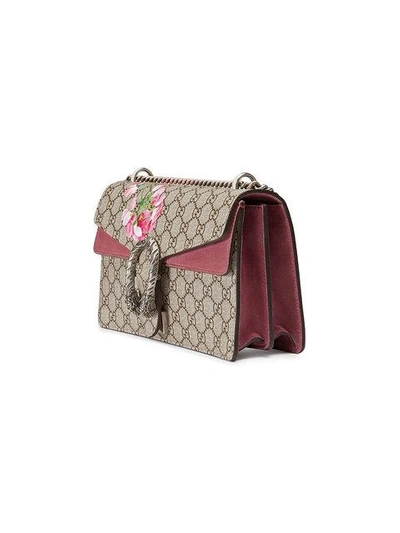 Shop Gucci Dionysus Blooms Print Shoulder Bag In Neutrals