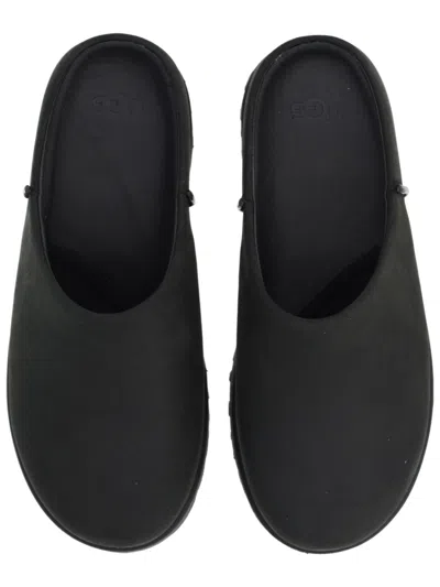 Ugg Slip-on Sabot Shoes With Rounded Toe And Matte Finish In Black