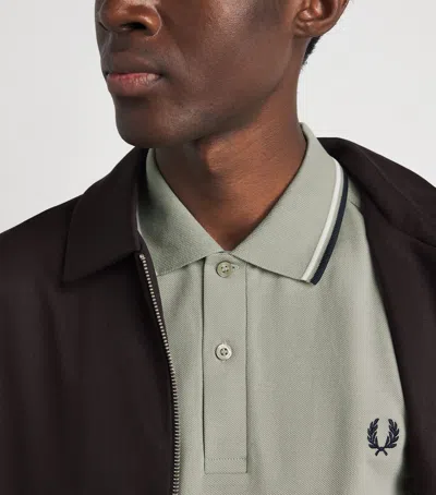 Fred Perry Cotton Twin Tipped Polo Shirt In Gray