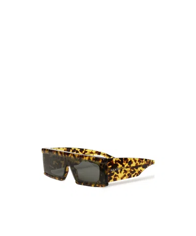 Alaïa Rectangular Mask Sunglasses Tortoiseshell Pattern Frame In Brown