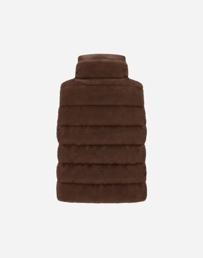 Herno Reversible Quilted Down Vest In Brown