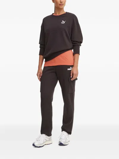 Puma Logo-print Cargo Pants In Black