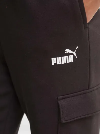 Puma Logo-print Cargo Pants In Black