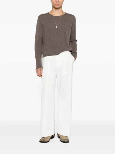 Second / Layer Weezur Raw-edge Sweater In Brown